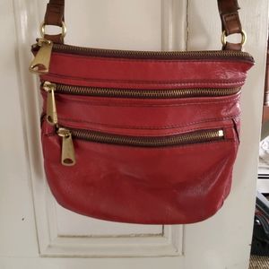 Fossil leather crossbody purse